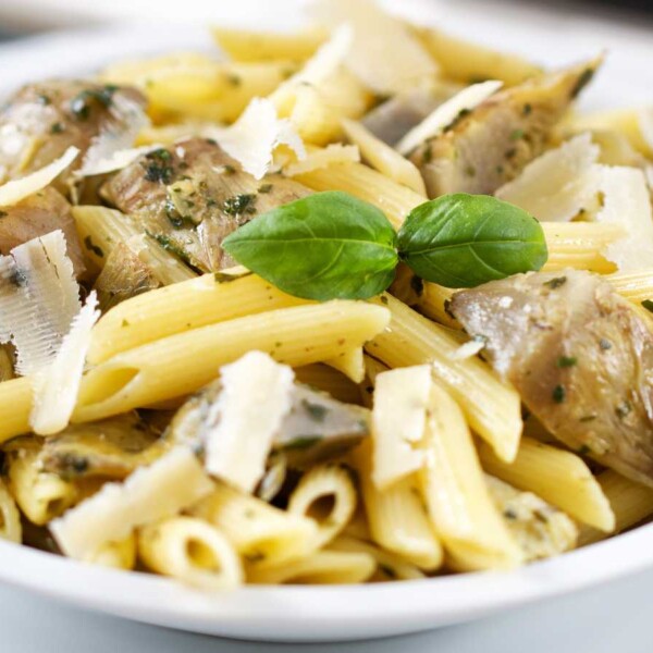 pasta con alcachofas frescas