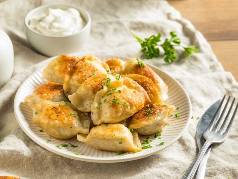 pierogi polacos Pierogi ruskie polacos (empanadillas polacas de patata y queso) Qué queso se usa para los pierogi polacos