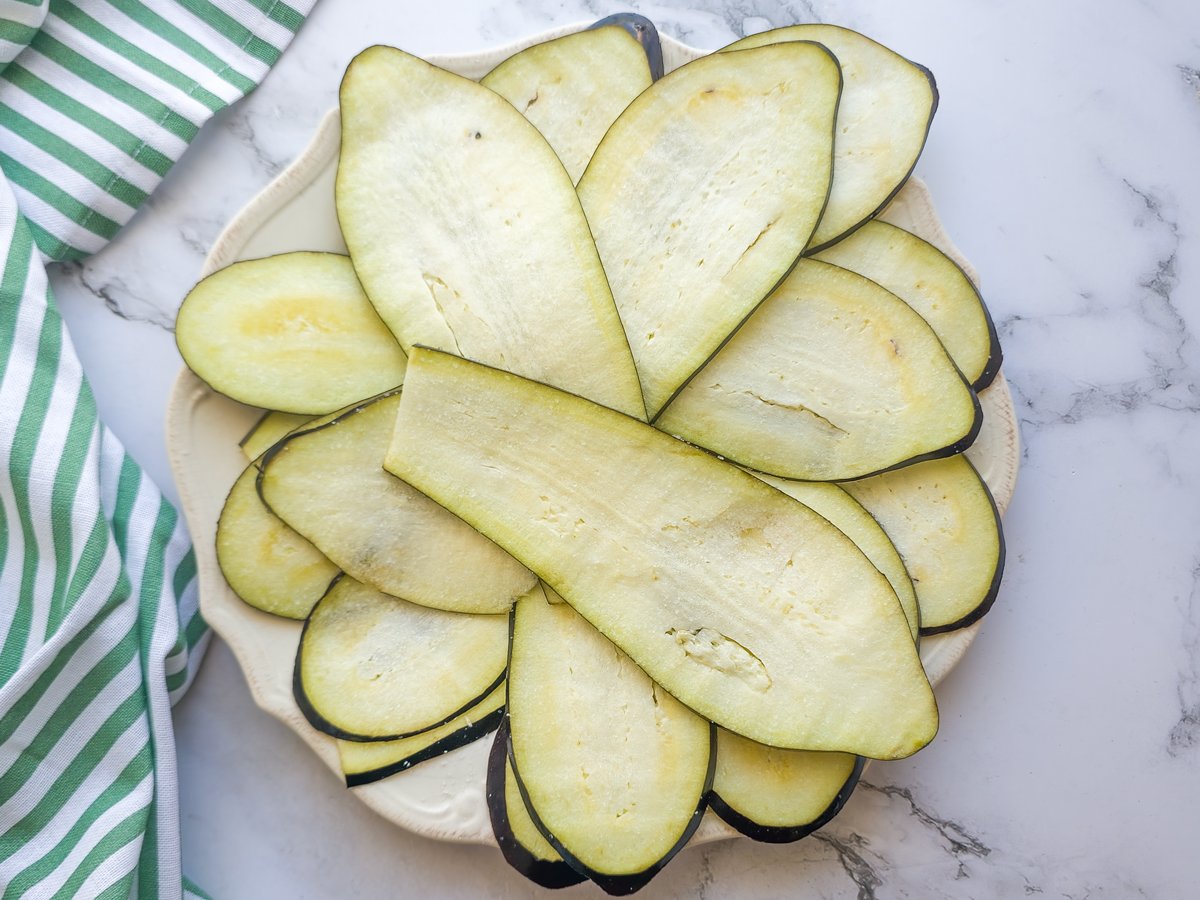 berenjena laminada Lasaña de berenjenas en freidora de aire