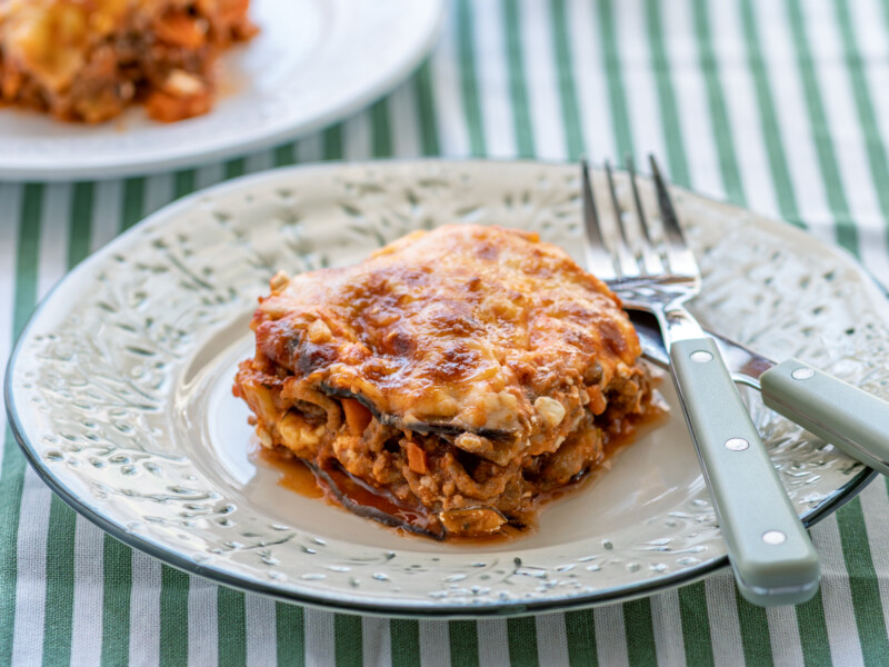 lasaña de berenjenas en freidora de aire