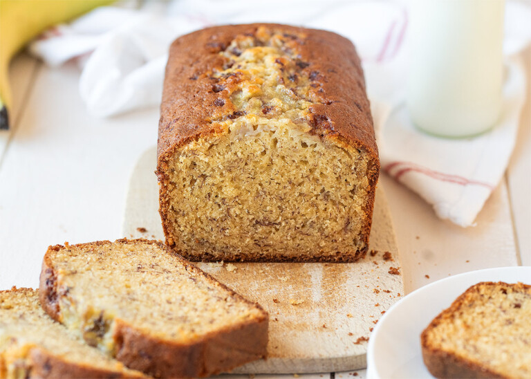 Pan de plátano o Banana Bread esponjoso y casero