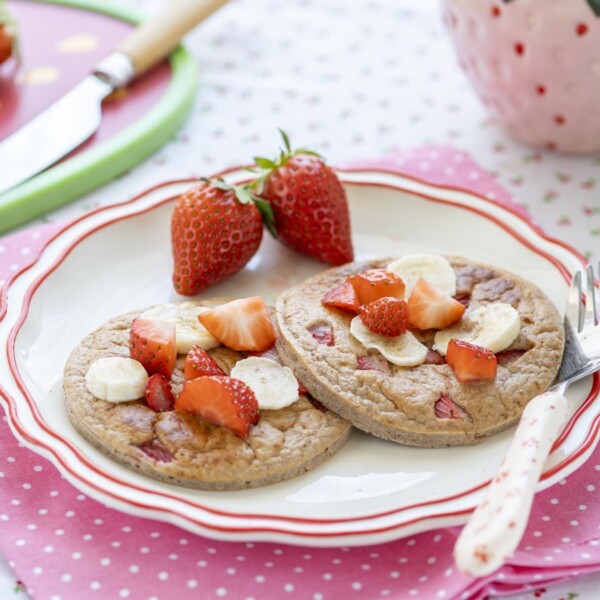 receta tortitas de avena y fresas en airfryer