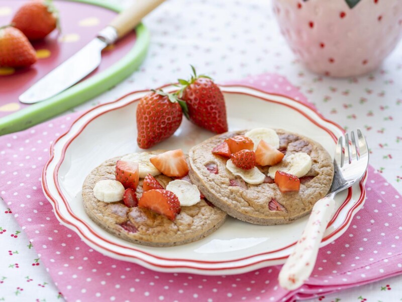 receta tortitas de avena y fresas en airfryer
