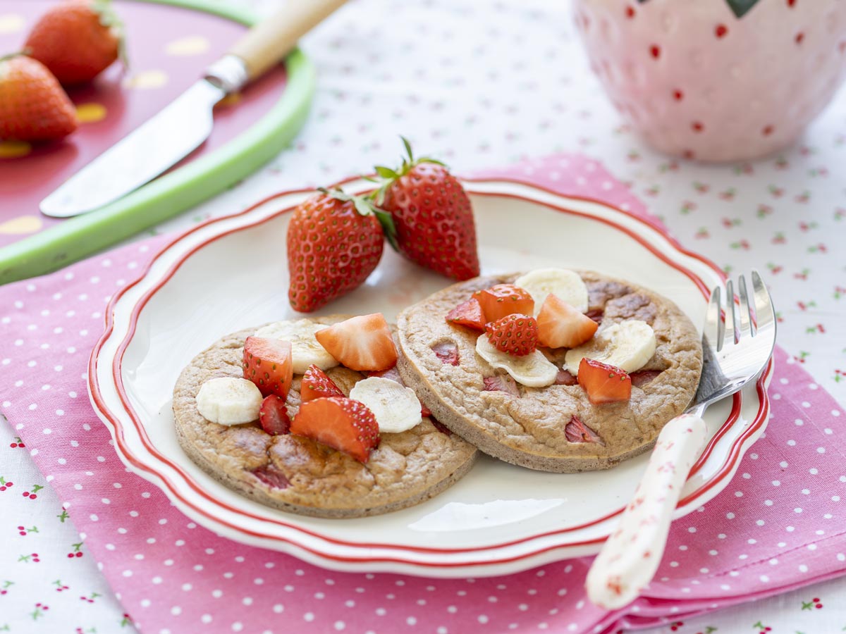 receta tortitas de avena y fresas en airfryer
