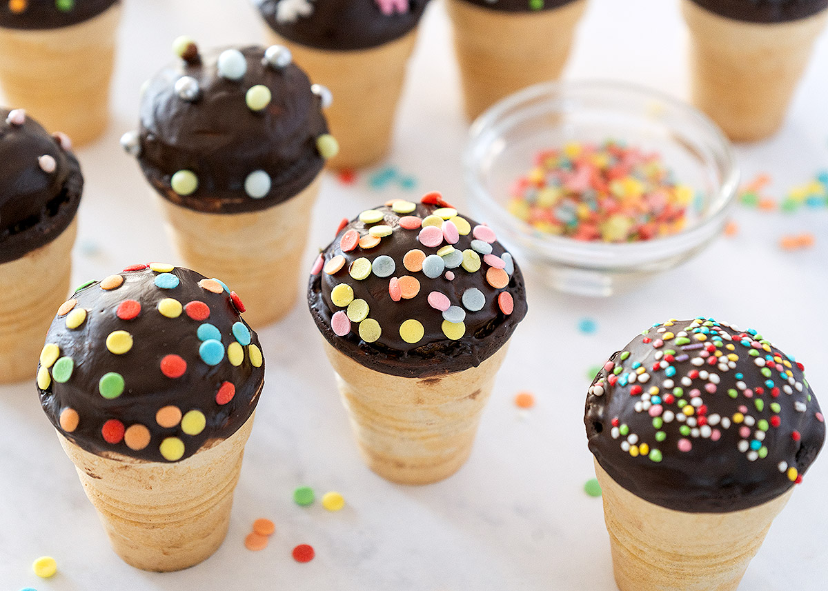 Muffins en vasitos de helado para cumpleaños infantiles